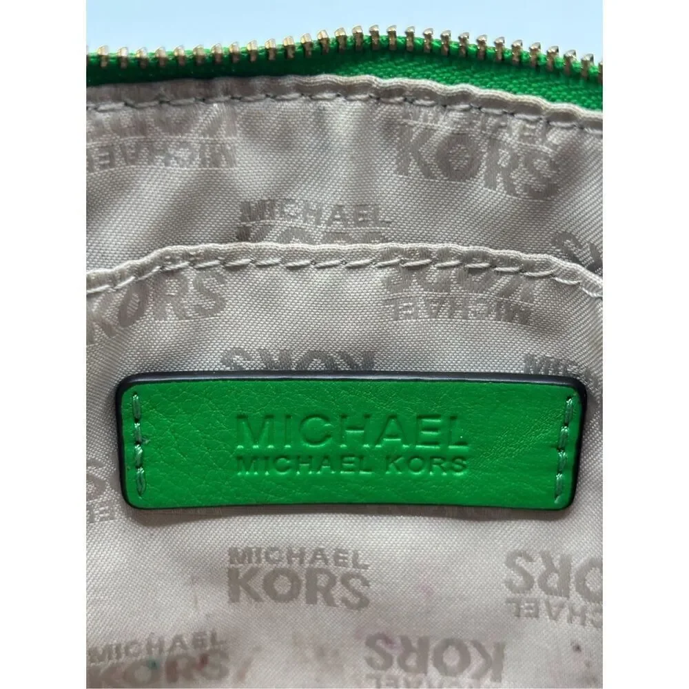 Michael Kors Fulton Pebbled Leather‎ Wristlet Green